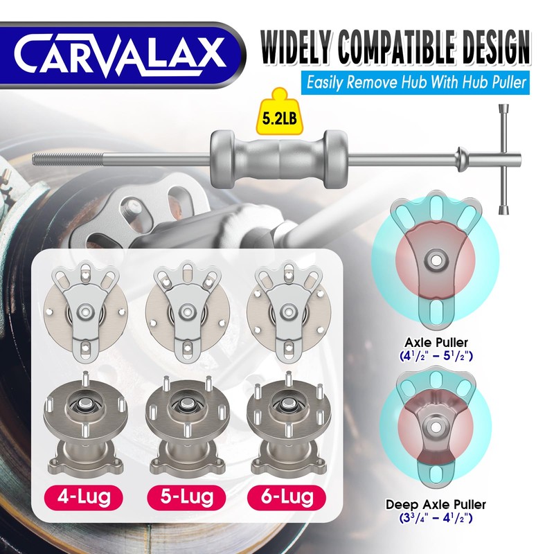CARVALAX 12-Way Slide Hammer Puller Set, Front Wheel Hub Bearing