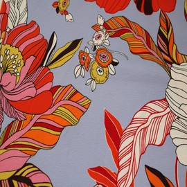 Texco Inc 58" Wide Printed 100% Polyester Moroccan Fabric-120GSM, Lightweight, Non-Stretched, Anti-Wrinkle & Breathable-Apparel, Dresses, Draperies, Headbands & DIY, Hidrangea Tango 1 Yard