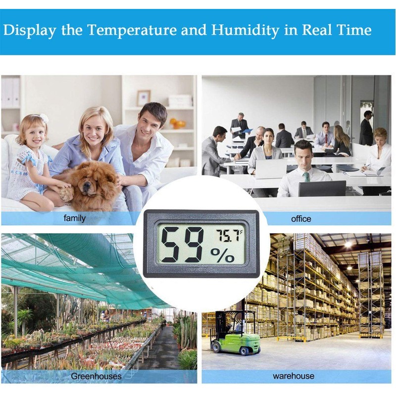 4-Pack Mini Digital Temperature Humidity Meters Gauge Indoor Thermometer Hygrometer