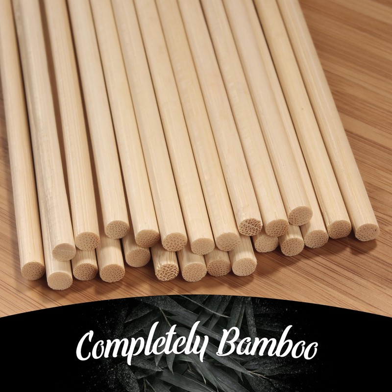 BambooMN - 5mm Sharp-Point Multipurpose Food Bamboo Skewers - 24"