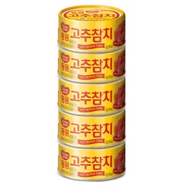 GASHINA STORY Dongwon Tuna Can With Hot Pepper Sauce, 3.5 Ounce(100g) x 5can - Korean Canned Tuna ????