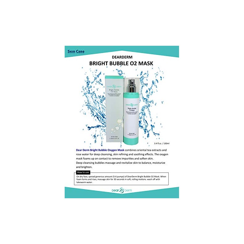 Dear & Derm DEARDERM BRIGHT BUBBLE O2 MASK 3.4FL.OZ /