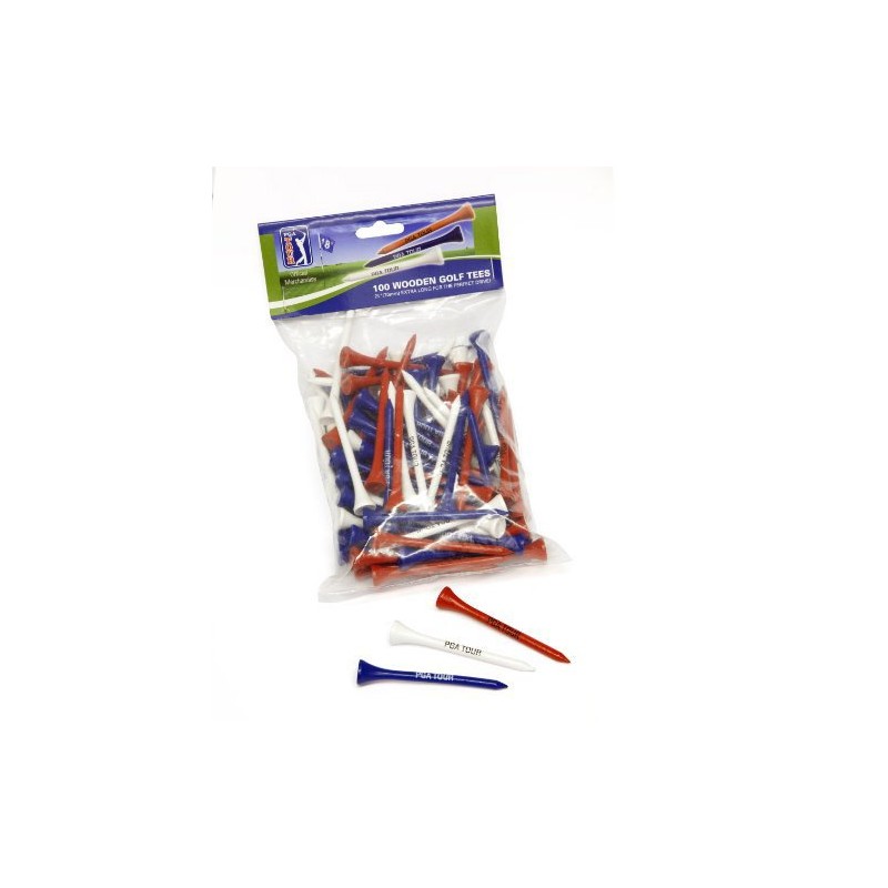 PGA Tour Unisex – Erwachsene Golf-Tees aus Holz, 7 cm,