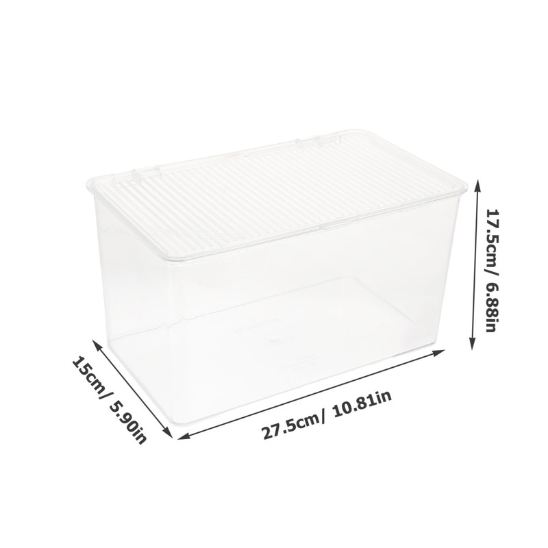 KOMBIUDA Clear Desktop Storage Box with Lid Transparent Multi-purpose Organizer