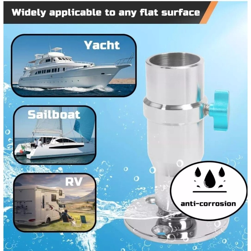 Beciety Adjustable 316 Stainless Starlink Pole Mount for Yacht Ship
