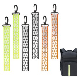Reflective Pendant Reflective Bands Set, Strong Reflective Strips Running Reflectors Reflector Attachments Reflective Key Chain for School Bag Backpack Jogging (Multicoloured, 6 Pieces)