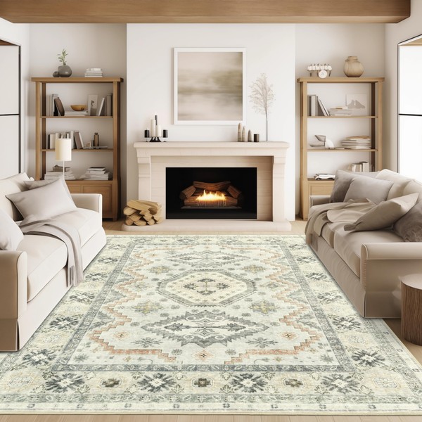 Rugland 8x10 Rug - Stain Resistant Washable Rug, Anti Slip