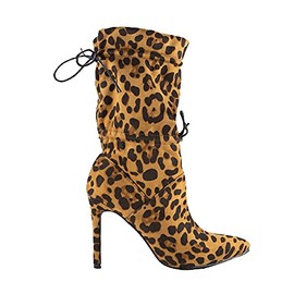 Mata Shoes Women Pointed Toe Stiletto High Heel boots Booties (Leopard, numeric_7_point_5),7.5