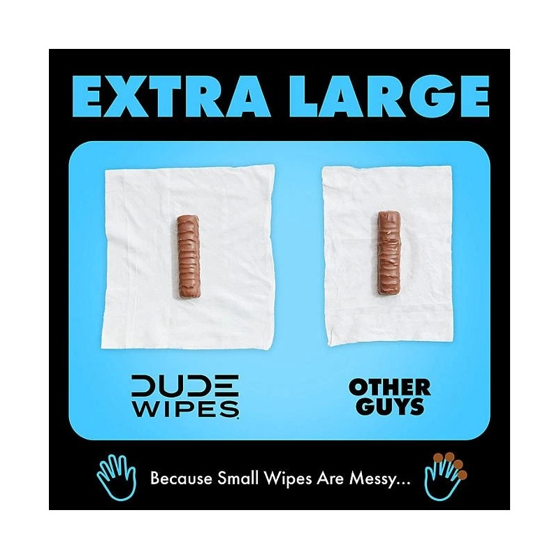 ðŸ’¥50 DUDE WIPES XLðŸ’¥ Fragrance Free Flushable Septic & Sewer