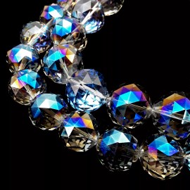 Unbranded Clear Blue AB Crystal Glass Faceted Balls Chandelier Sun Catcher Beads 24mm 30mm - 24mm