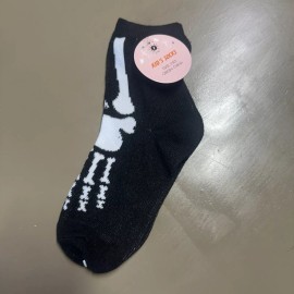 Unbranded Kids Size Black Skeleton Pattern Socks New! Size 7-8.5