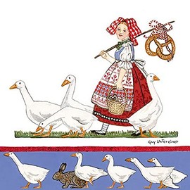20 Napkins Girls with Geese | Children | Netherlands | Vintage | Guests | Table Decoration | Party | Celebration | Craft | Decoupage | Decoupage | Decoupage | Decoupage | Decoupage | 33 x 33