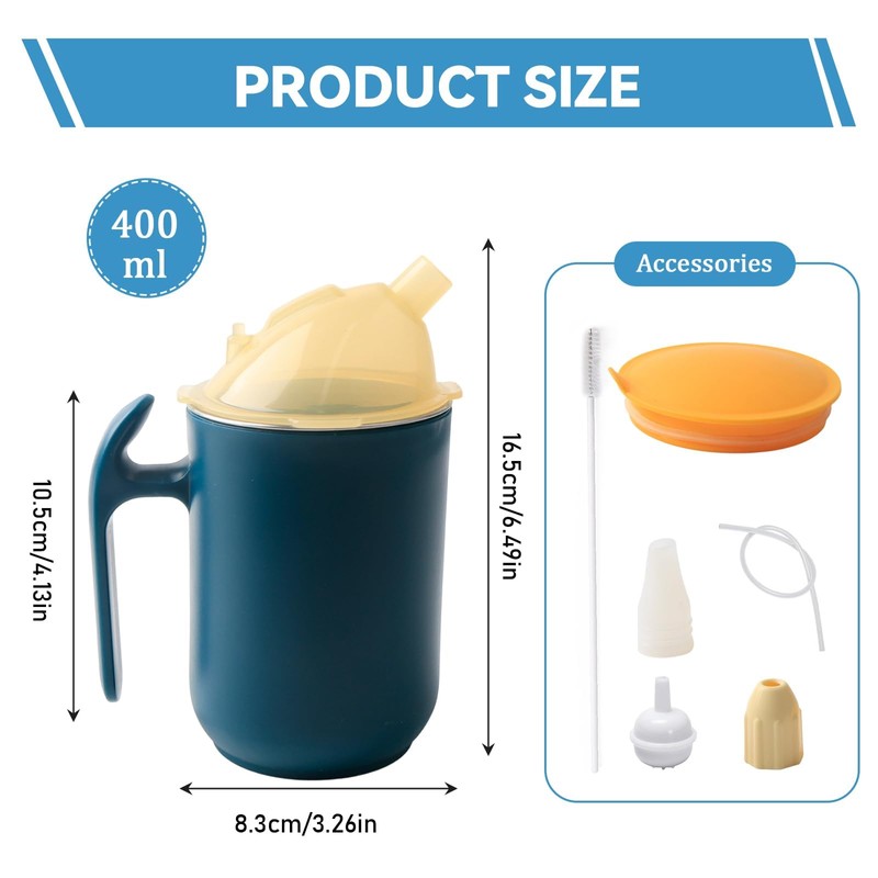 UCFBWO Adult Sippy Cup for Elderly, Stainless Steel Beaker with