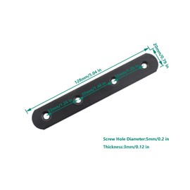 4 Pack Flat Mending Plate for Wood, ULIFESTAR Black Iron Flat Straight Brace Brackets Metal Repair Fixing Wood Brace Joining Plates Connector for Repairing Wooden Furniture with Mounting Screws