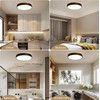 Dimmable Modern Wood Ceiling Light, Black LED 5CCT 2700K-6000K Flush