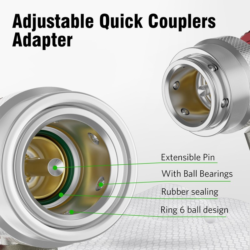 HTOMT R134a Adapter,Adjustable R134a Quick Couplers Adapter,R134a Connector 1/4 Inch