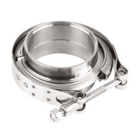 DOCAS 1pc Diameter 59.7 mm (2.35 Inch) V-Band Clamp + Flanges Complete Stainless Steel Extra Turbo Hose, Stainless Steel V Band Clamp Set Turbo Exhaust System Quick Release