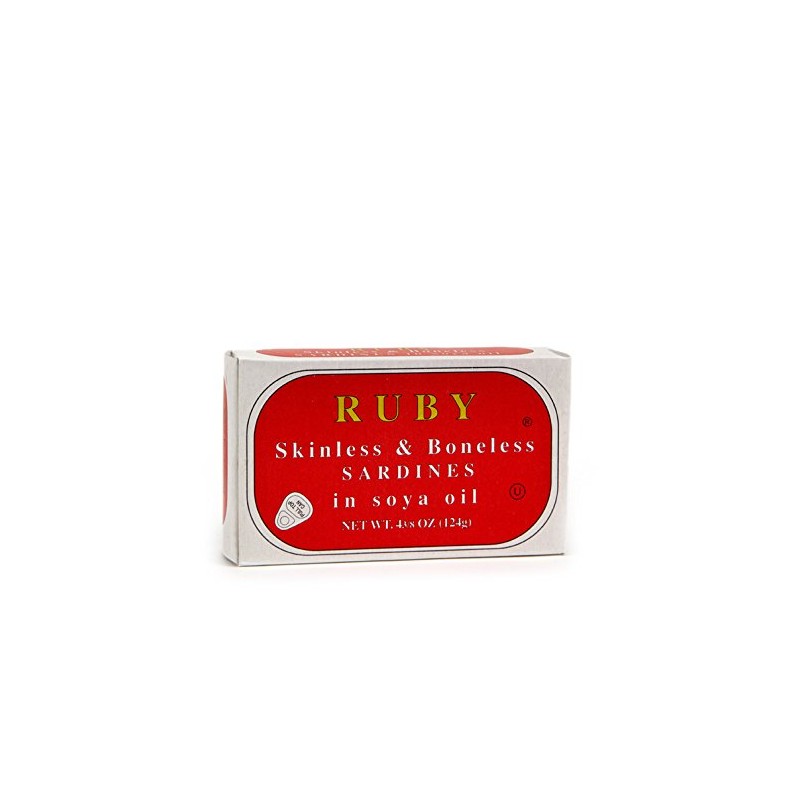Ruby Skinless and Boneless Sardines In Soya Oil, 4 3/8-Ounce