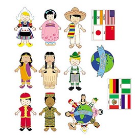 Multicultural Kids from Around The World - Set of 12 Diverse Cardboard Cutouts