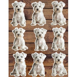Unbranded White Schnauzer Dog Die Cut Vinyl Stickers Set Scrapbooking Laptop Waterbottle