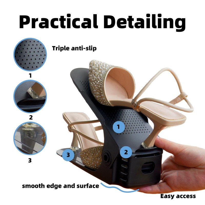 Yashong Shoe Slots Organizer, 20PCS Adjustable Double Layer Stack Shoe