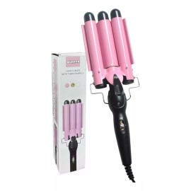 Quanna Rizador De Cerámica Quanna 25 Mm Rosa Ondulador De Cabello 3 Rulos Para Peinado Ondulado Calentamiento Rápido Rizos Naturales 180 /210  Temperatura Ajustable Rizar Y Ondular Todo Tipo De Pelo Sin Daño