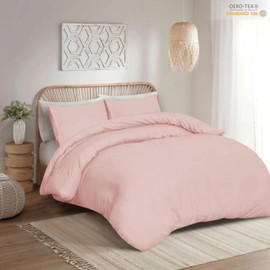 funky gadgets Single Duvet Cover Set – Soft Brushed Microfiber Plain Dyed Duvet Cover Sets with Pillow Case- Bedding Quilt Cover Set (Pink)