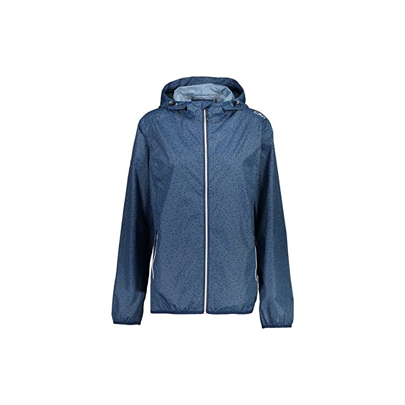 CMP - Giacca Donna con Cappuccio Antipioggia, Blue, L