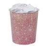 JVL Small Pink Sparkle Waste Paper Bin, 24.5cm x 26.5cm