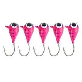 5Pcs Outdoor Ice Fishing Jigs Kit Ice Fishing Lures High Carbon Steel Micro Bass Hooks 4MM 077