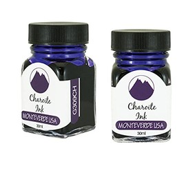 Monteverde 60ml Gemstone Fountain Pen Ink Bottle (30ml Charoite G309CH Ink Bottle - Pack of 2)