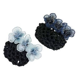 NOLITOY 2 Pcs Women Ballet Hair Net Bun Cover Sheer Mesh with Flower Hair Buns Net Hair Organizer Chignon Cover Lightweight Hair Accessories