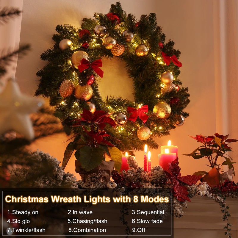 4 Pack- Battery Operated Outdoor Tree String Lights with 50