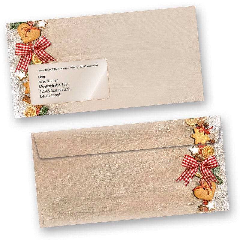 Letter Paper Set Christmas Landidyle 25 Sets with Window Envelopes