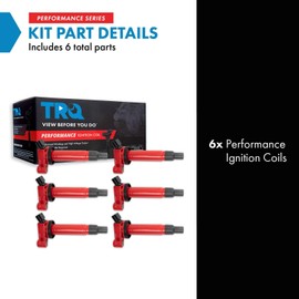 TRQ Ignition Coil Set 6 Piece High Temperature Epoxy Compatible with 99-03 Lexus ES300 RX300 04-06 ES330 RX330 06-08 RX400h 00-04 Toyota Avalon 02-06 Camry 01-08 Highlander 01-06 Sienna 04-08 Solara