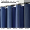 OVZME Blue Shower Curtain Set, Waffle Textured Heavy Duty Fabric