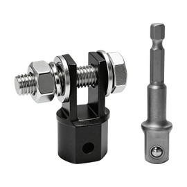 Scissor Jack Drill Adapter, Jack Drill Connector for 1/2 Inch Impact Wrench or 13/16 Inch Lug Wrench, Sturdy Power Drills & Scissor Jacks Connector for Car RV Trailer (with Impact Drill)