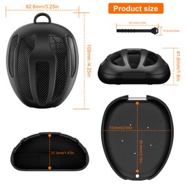 BVN Mouthguard Case Sports, Adult & Youth Sizes Universal Storage for Mouthguard, with Carabiner and Silicone Lanyard, Black+Carbon Fiber Coating.