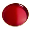 Umisriro 13" Round Decorative Tray, Red Serving Tray with Handles,