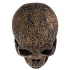 SUMMIT COLLECTION Black Carved Ceremonial Skull with Gothic Motif Design