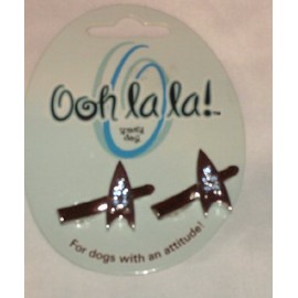 Ooh La La Sporty Dog Blue Crystal Hair Clips