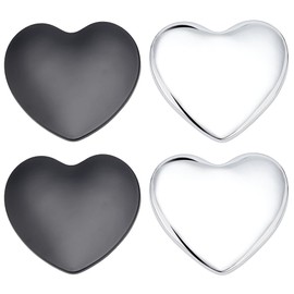 PLIGREAT 4 Pcs Heart Shape Metal Car Emblem DIY 3D Love Sticker Car Badge Decorative Decals for Women Men Automotive Motorcycle Laptop Decor 4.9x4.5 cm