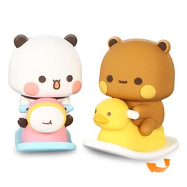 Zamety Pack of 2 Bubu Dudu Wobble Figure Car, Panda Bear Kawaii Car Decoration Ornament, Dudu Bubu Kawaii Decoration, Cute Dashboard Car Decorations, Wobble Figure Gift, Desktop Room Decoration