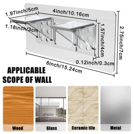 12-Pack Heavy-Duty Adhesive Shelf Brackets, Large Size Double Row Brackets, No-Drill Wall Mount Pegs,Shelf Support Pegs for Kitchen Cabinets, Bookshelves, and Closets