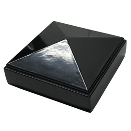 2.5" x 2.5" Aluminium Pyramid Post Cap for Metal Posts - Pressure Fit - Black