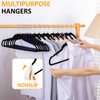 ELONG HOME Velvet Hangers 50 Pack, Black Slim Felt Hangers
