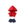 Sewning-Plush-Clothes-10cm Hoodie-Denim Pants-Doll (Red, 10cm)