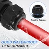 sourcing map 6Pcs NPT 1/4" Nylon Cable Glands, Waterproof Cord