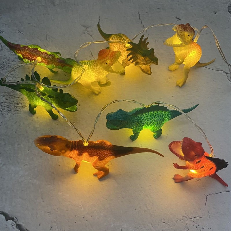 8 LED Dinosaur String Lights Battery Operated String Lights Children