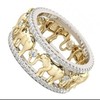 Yarrzhen 925 Sterling Silver Cubic Zirconia Yellow Gold Beautiful Elephant